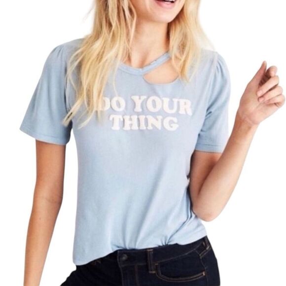 Womens American Eagle Outfitters Distressed Do Your Thing Graphic Tee Shirt - S - Picture 1 of 2